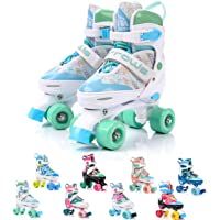 Patines 4 Ruedas Ajustable Disco Roler Skate Patines en Paralelo Retro Quad Skate Patines para Niños Adolescentes y…
